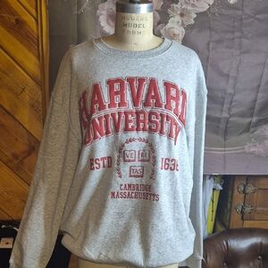 Kohl's Gray and Red Crew Neck Sweater